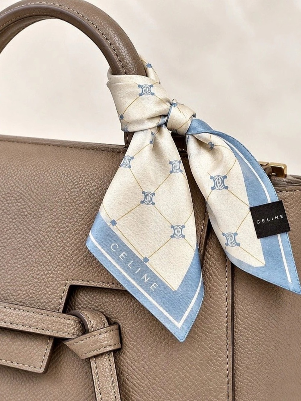 Celine Paris New With Tag 18” Square Blue Print Scarf
